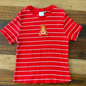 Red with white stripe Care Bear shirt